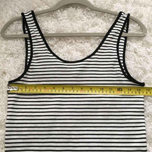 European H&M Black and White Striped Ribbed Tank Top - Picture 5 of 13